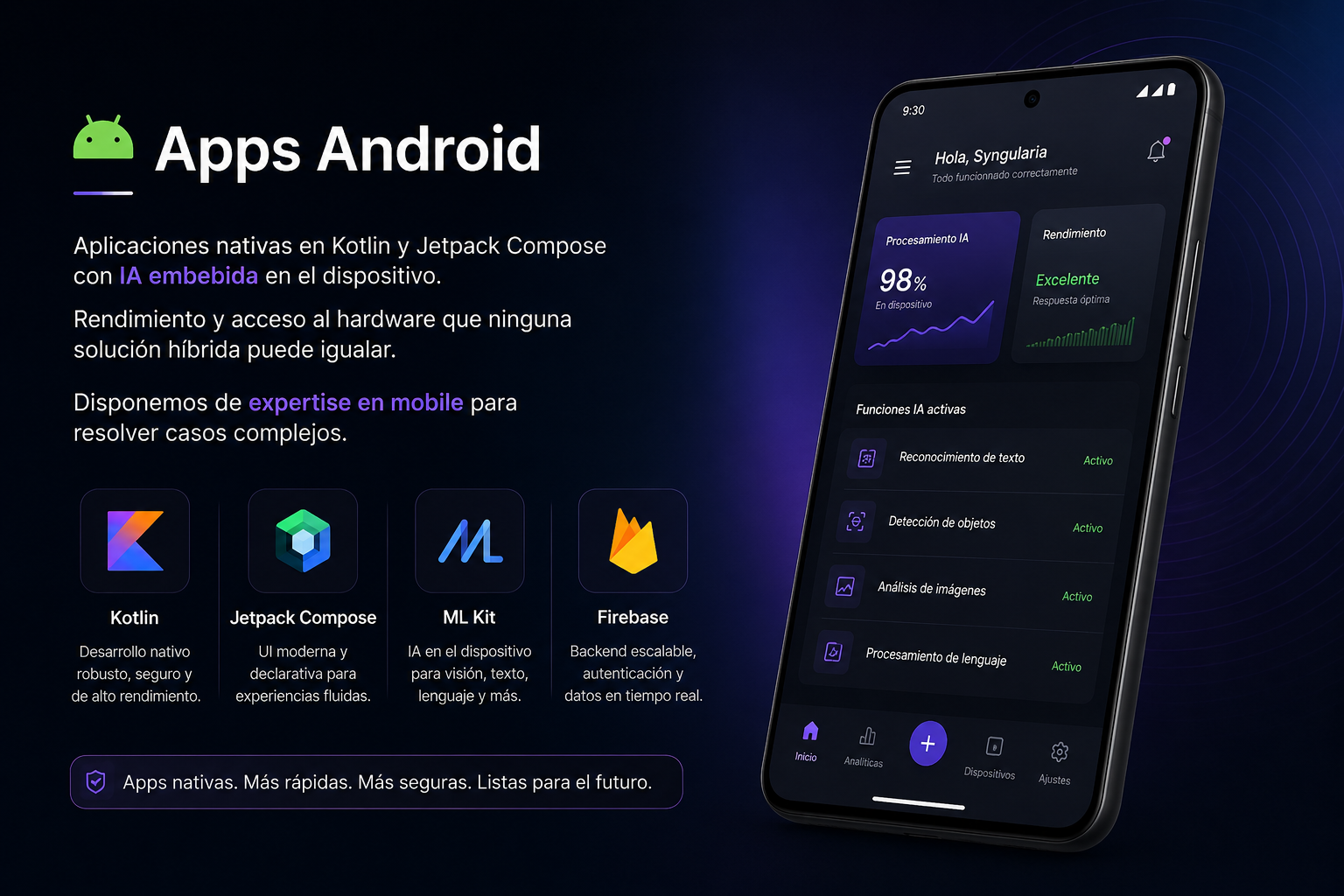 App Android con IA en el dispositivo — SYNGULARIA